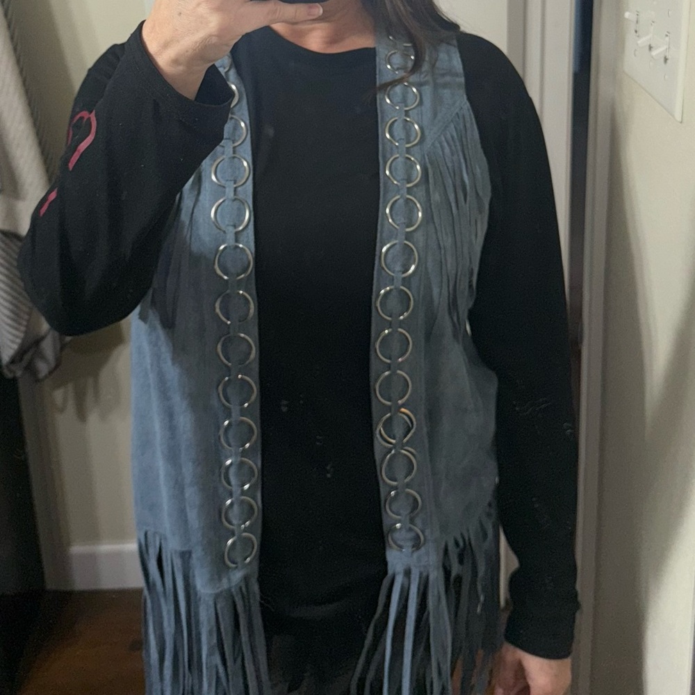 Vocal Blue Fringe Vest - Picture 6 of 6